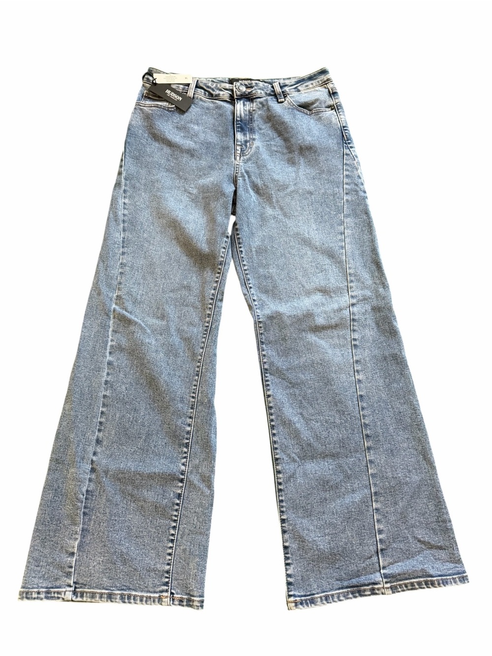 NWT Hudson Los Angeles Wide Leg Jeans Size 10 Light Wash Front Seam Denim - Picture 3 of 9